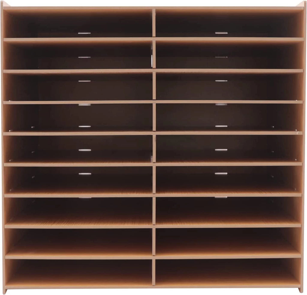 9-Tier Golden Oak Letter Tray Paper Organizer Rack N795128