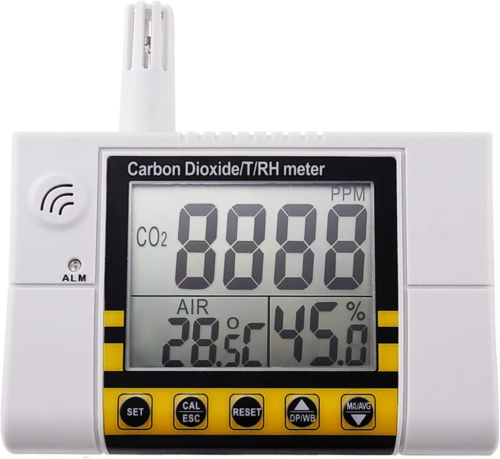 CO2 Detector Temperature Humidity 9999ppm NDIR Air Quality Monitor U635