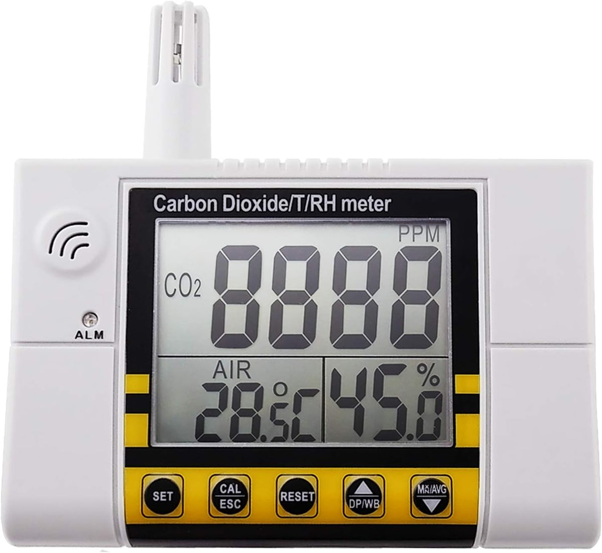 CO2 Detector Temperature Humidity 9999ppm NDIR Air Quality Monitor U635