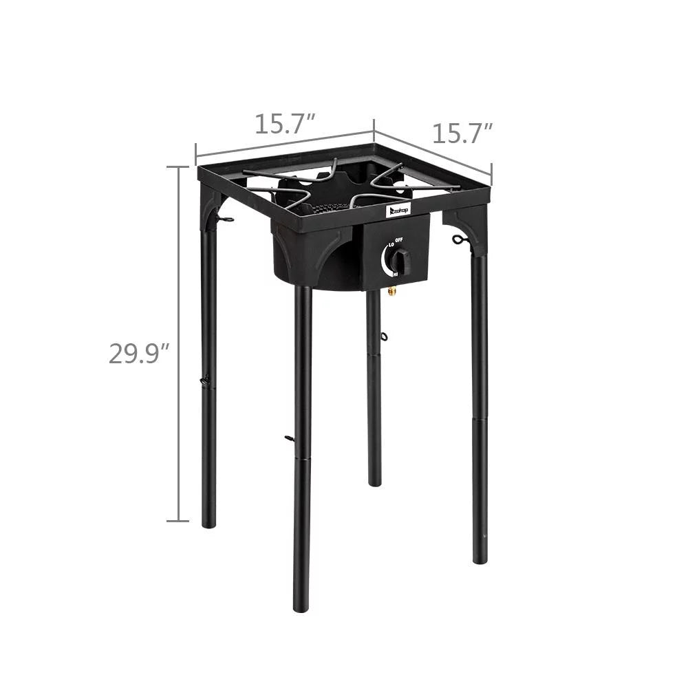 Portable Propane 75,000BTU Single Burner Outdoor Cooker Stove, Black O64208