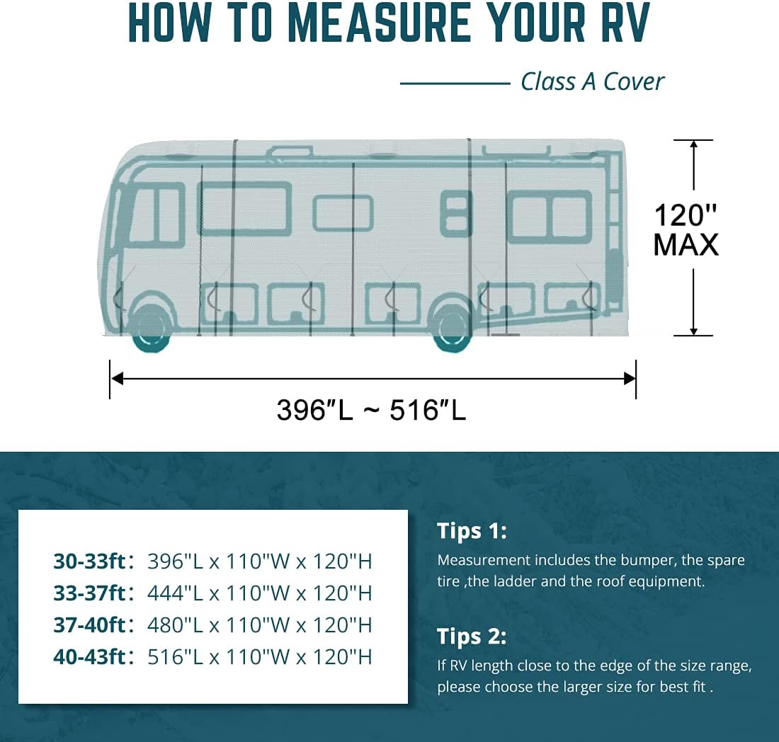 Class A RV Cover Fits 40'-43' Motorhome X917