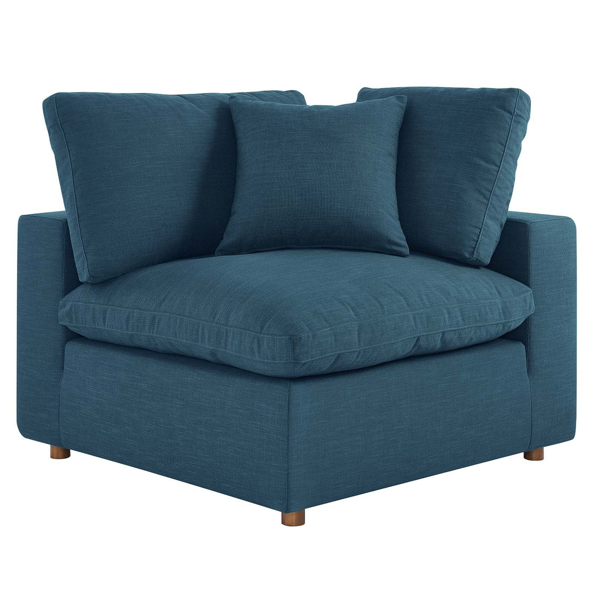Down Filled Overstuffed 5 Piece Sectional Sofa Set in Azure I63435