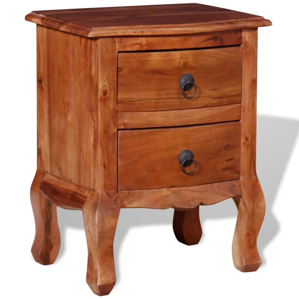 Nightstand with Drawers Acacia Wood F8366