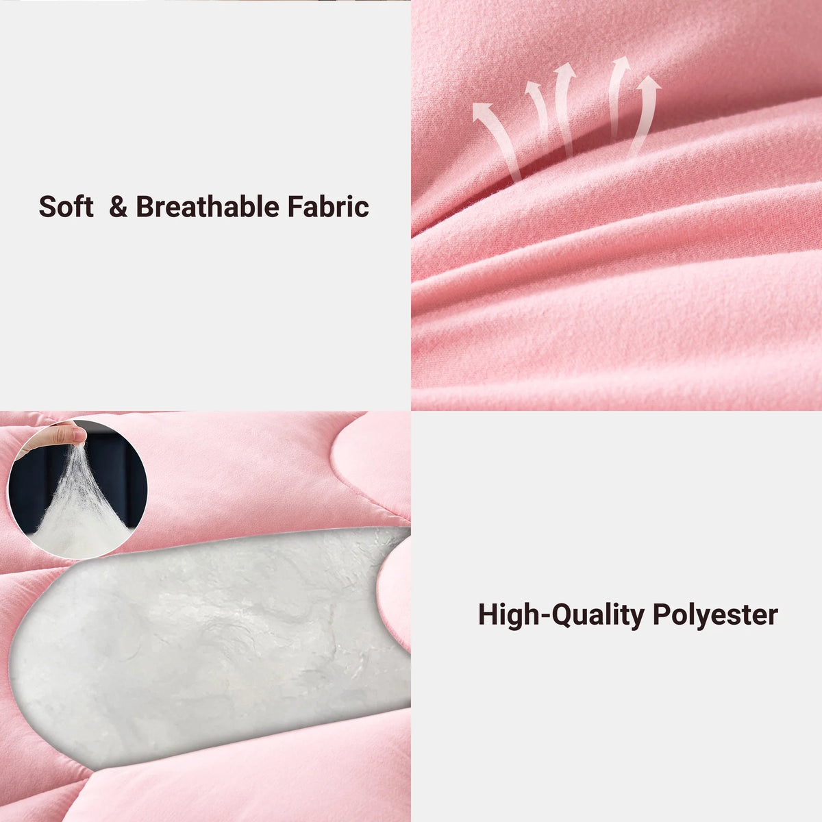 3 Pieces Reversible California King Pink Comforter Set V37271