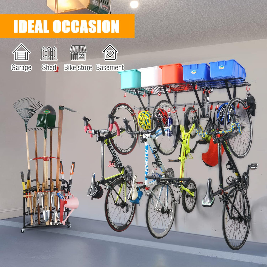 Wall Shelving 2-Pack with Bike Hooks M186