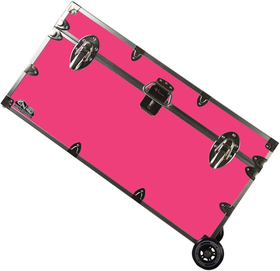 Lockable Trunk Footlocker with Wheels 32 x 18 x 16.5 Inches K53429