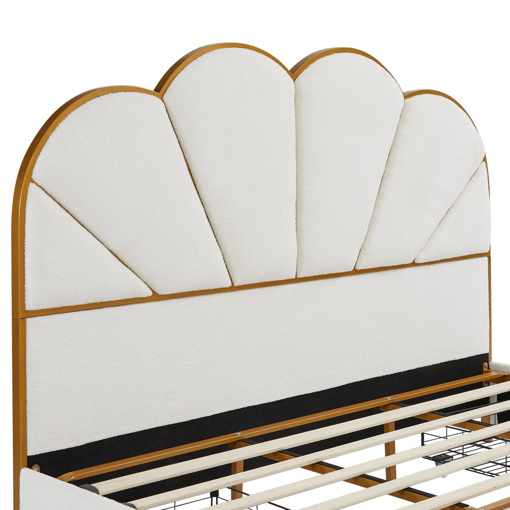 King Size Bed Frame with Drawer - White Z7629