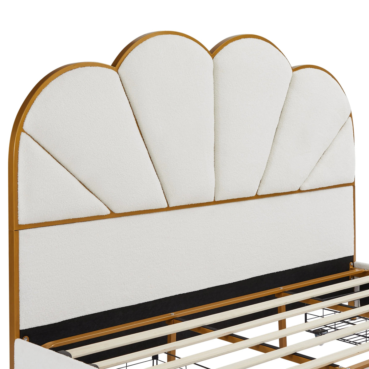 King Size Bed Frame with Drawer - White Z7629