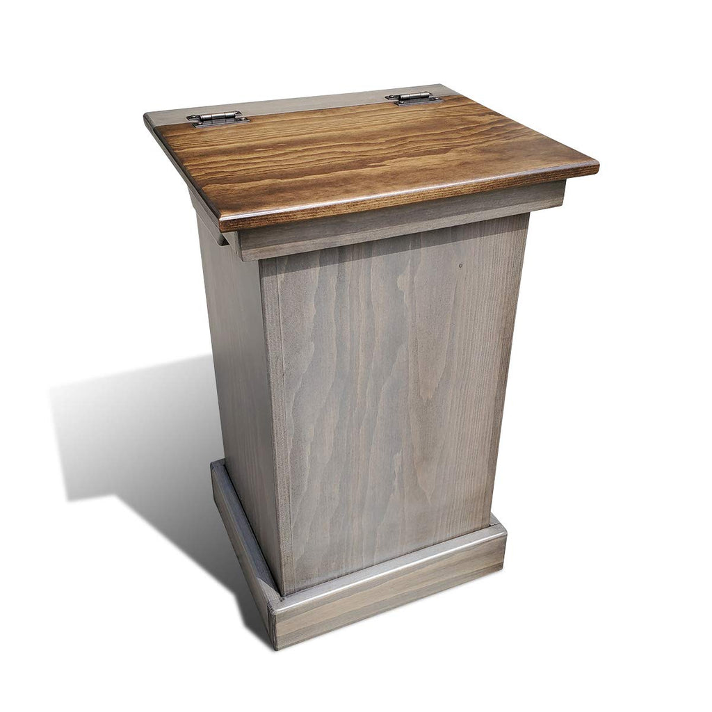 Lift Top Solid Wood Trash Can Cabinet Y689601