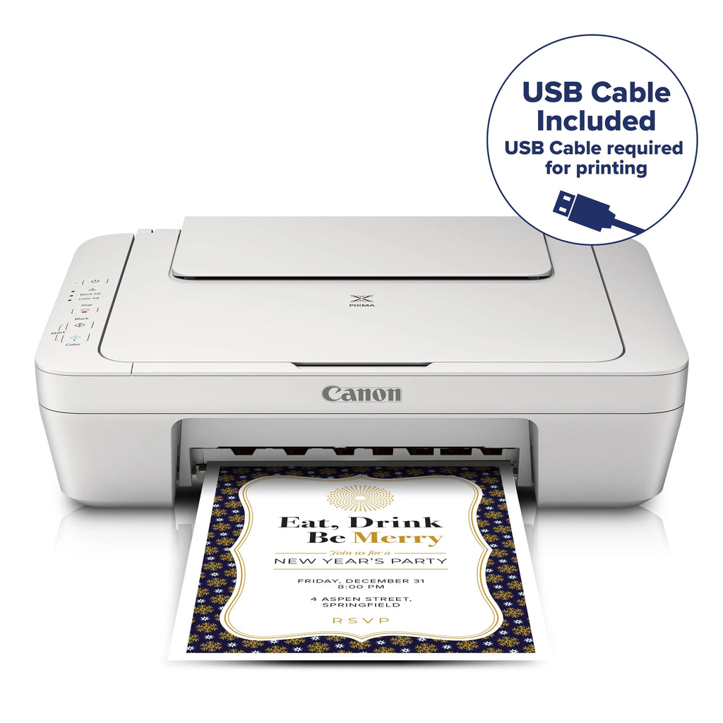 White Wired All-in-One Color Inkjet Printer S53455