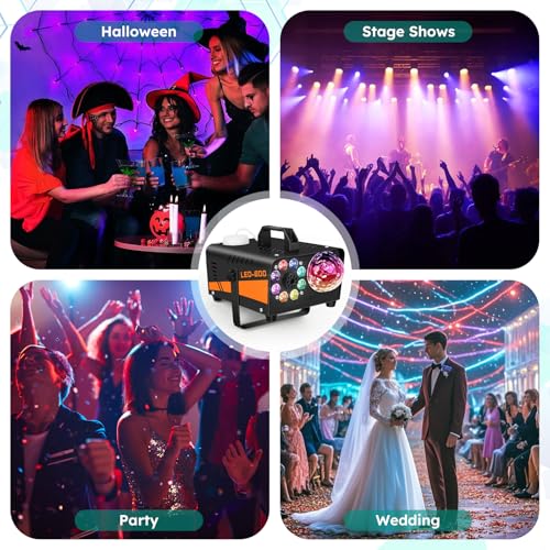 600W 3000CFM Fog Machine with Disco Ball Lights and Wireless Remote B8896