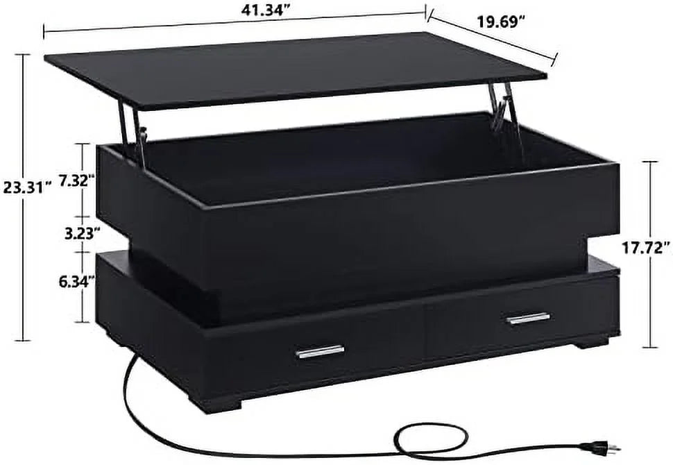 Lift Top Coffee Table with Charging Station X4283