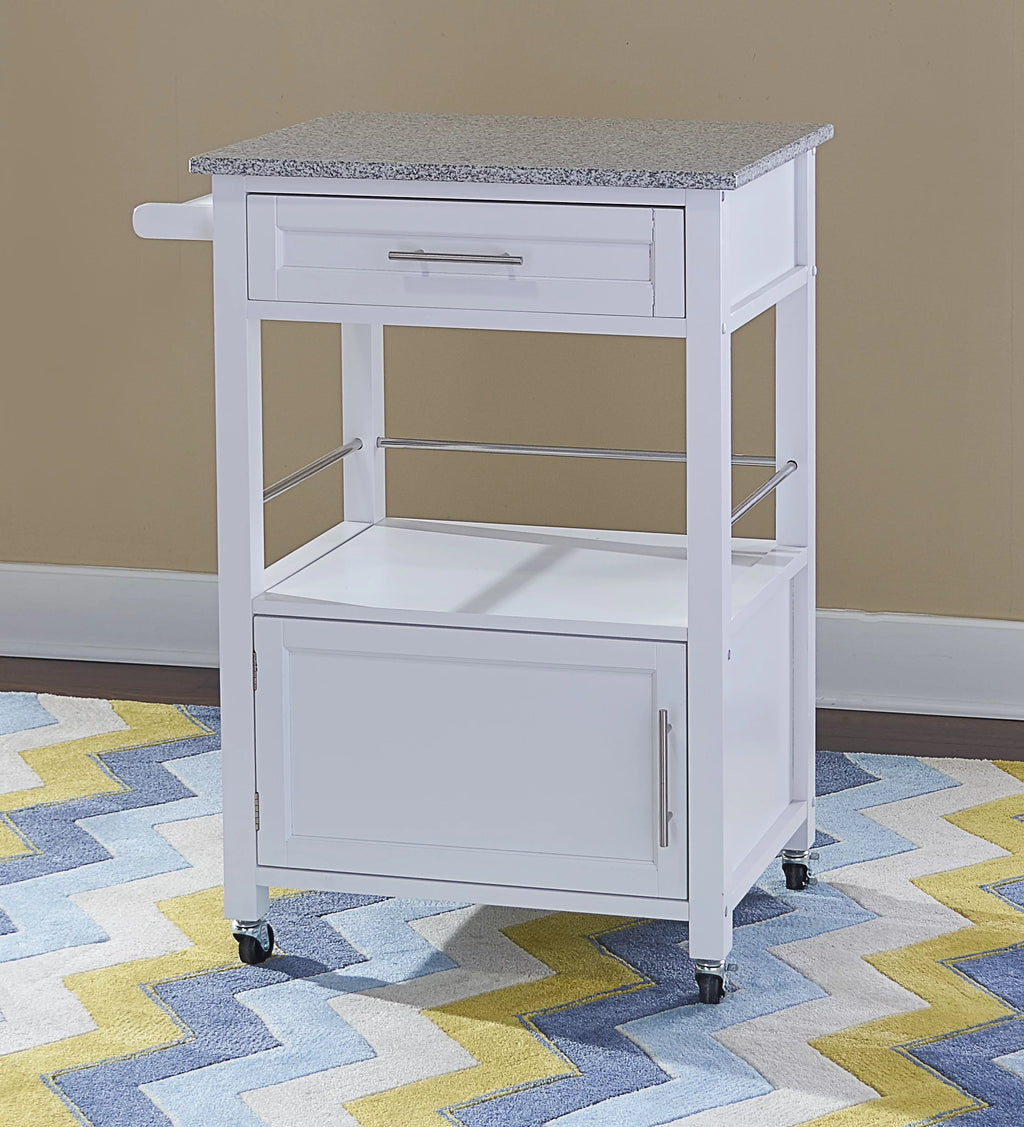 White Wood Kitchen Cart W51480