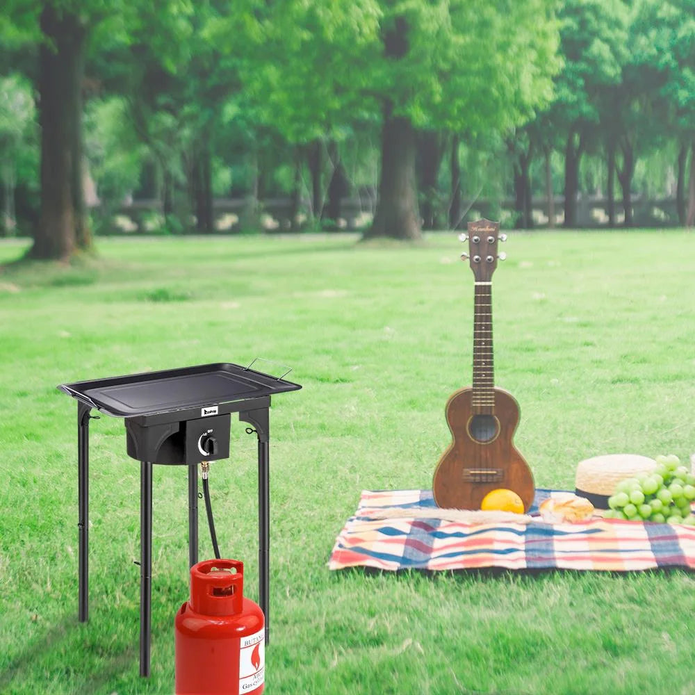 Portable Propane 75,000BTU Single Burner Outdoor Cooker Stove, Black O64208