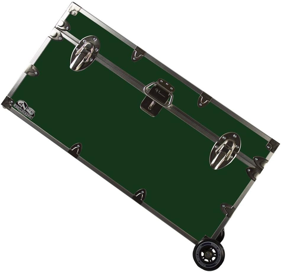 Lockable Trunk Footlocker with Wheels 32 x 18 x 16.5 Inches K53429