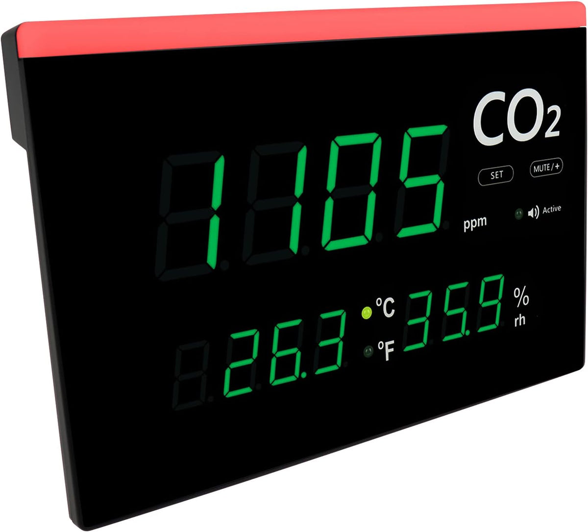 CO2 Detector Temperature Humidity 9999ppm NDIR Air Quality Monitor U635