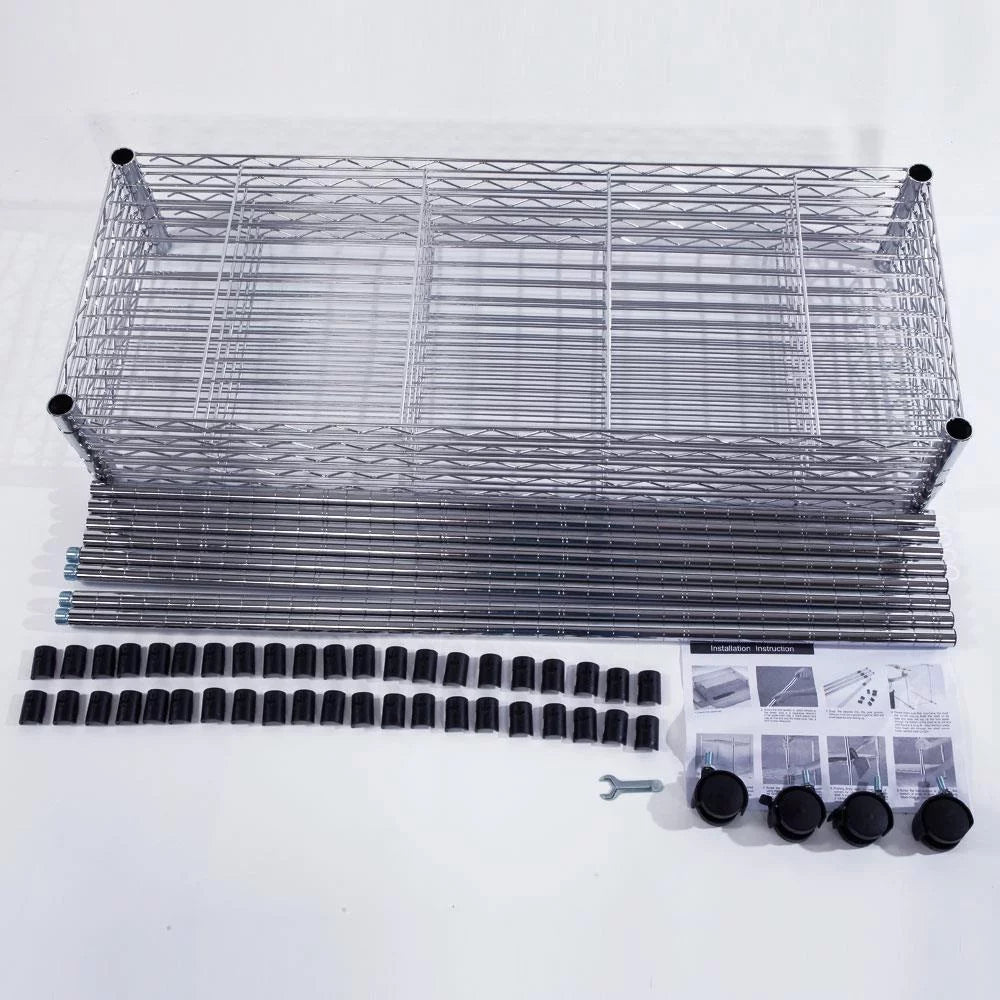 5 Tier Adjustable Rolling Metal Storage Rack O45305