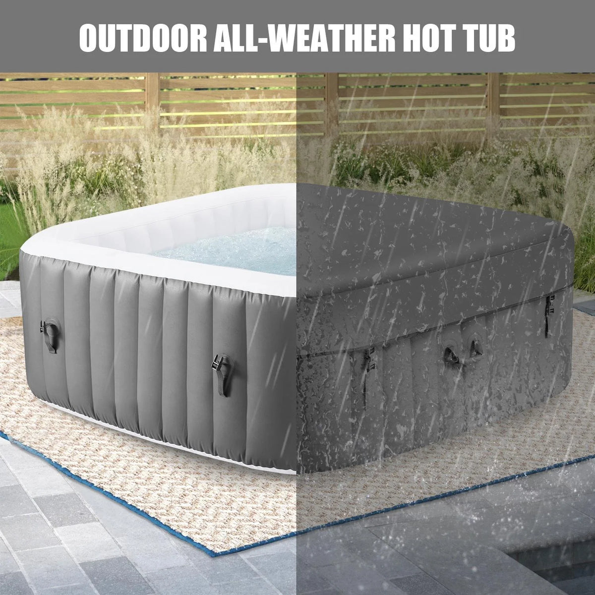 6 Person Inflatable Hot Tub with 130pcs Jet L2880