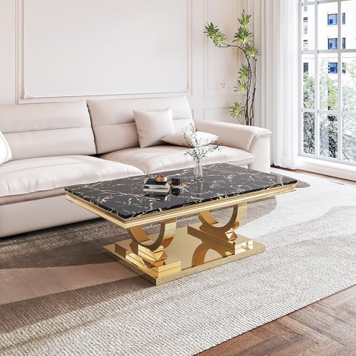 Marble Console Table with Stainless Steel Base F396