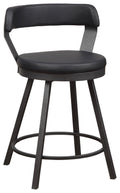 Black Swivel Counter Height Chair Set of 2 R999483
