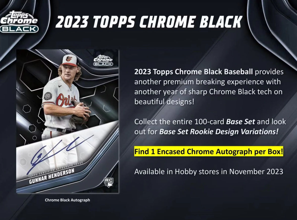 2023 Chrome Black Baseball Trading Card Hobby Box L392