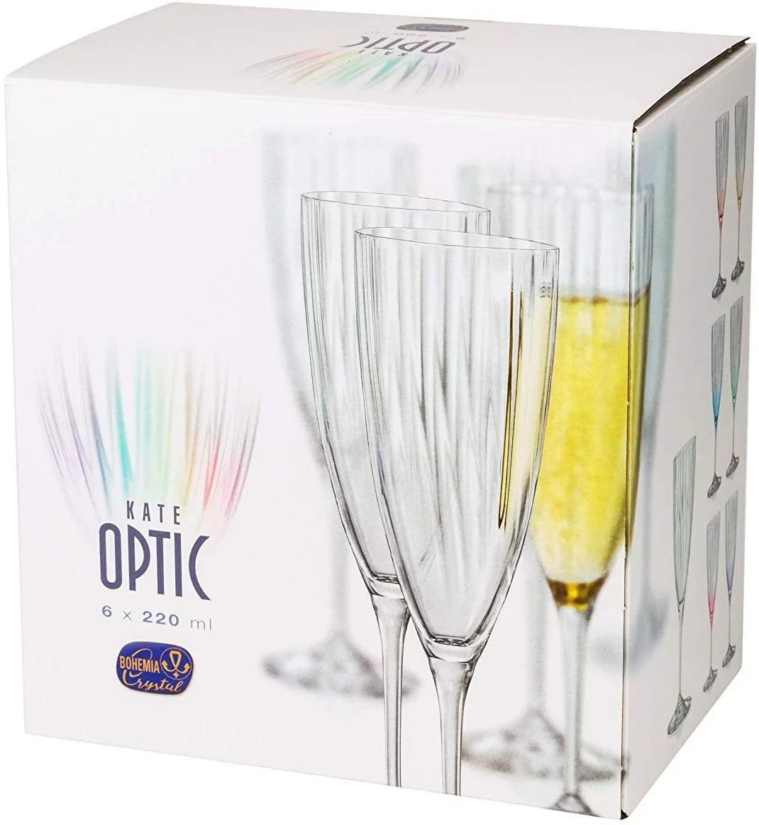 Multi-Colored Flutes Set of 6 V551