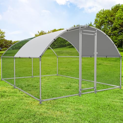 Large Metal Walk-in Chicken Coop with Anti-UV Cover Q867