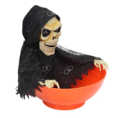 Animated Skeleton Candy Bowl with Light Up Eyes and Sound V203