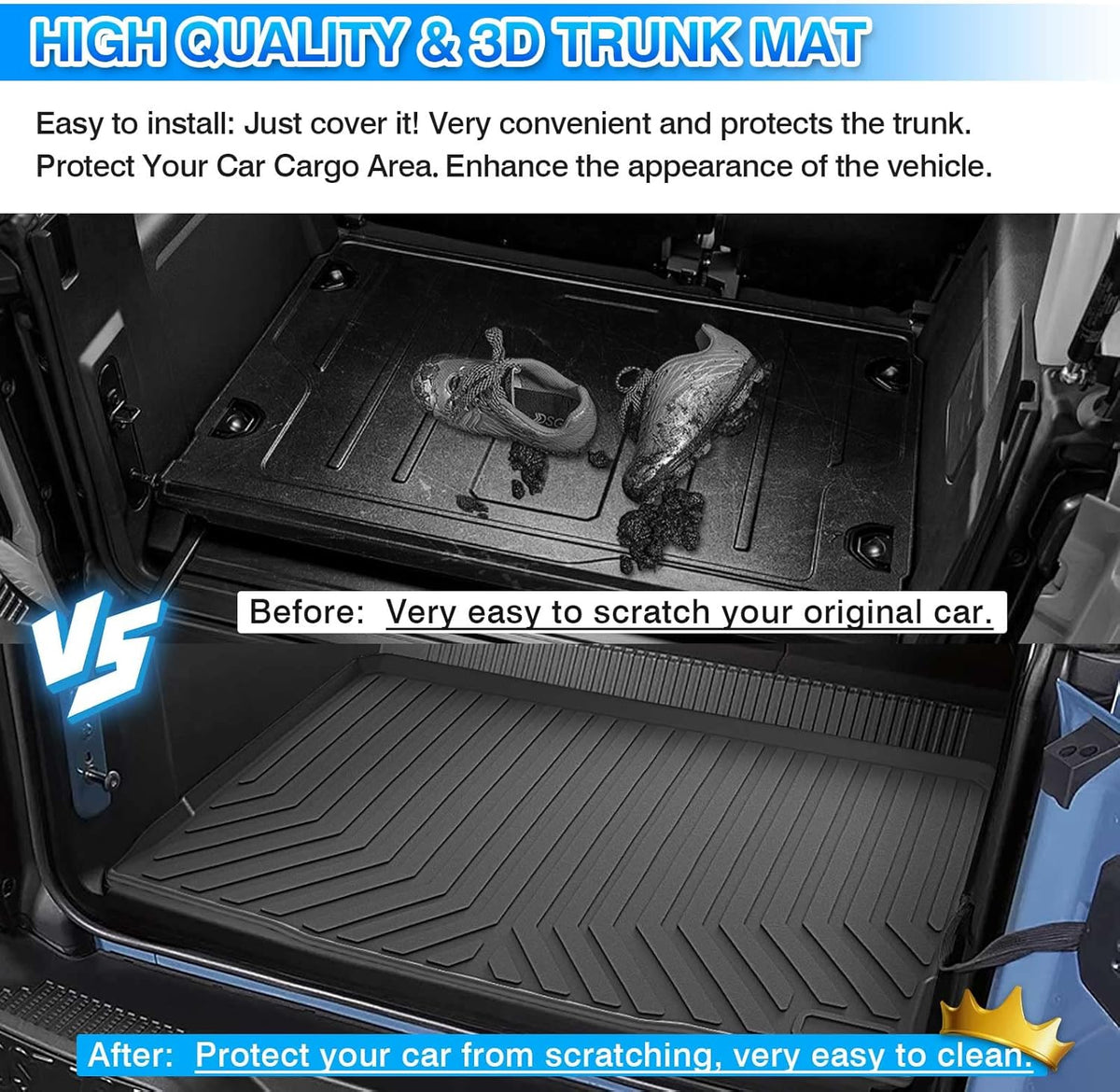 All Weather TPE Cargo Liner Trunk Mat Pack of 2 S84823