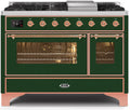 48 Dual Fuel Propane Gas Range in Emerald Green with Copper Trim D2901