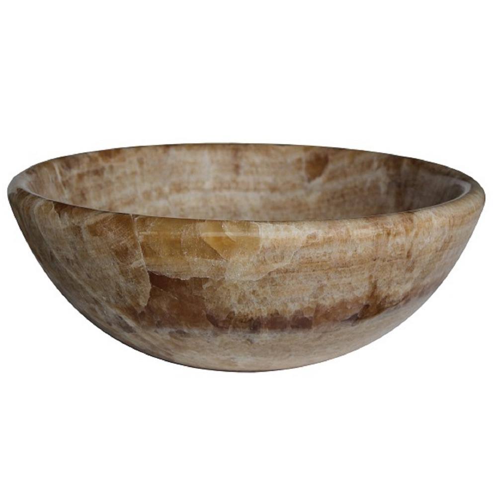 Round Natural Stone Vessel Sink in Gold I920419