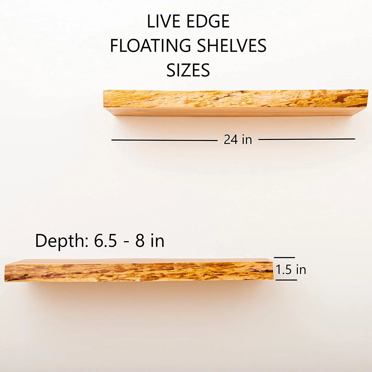 Rustic Wood Floating Shelves, Set of 2 L560818