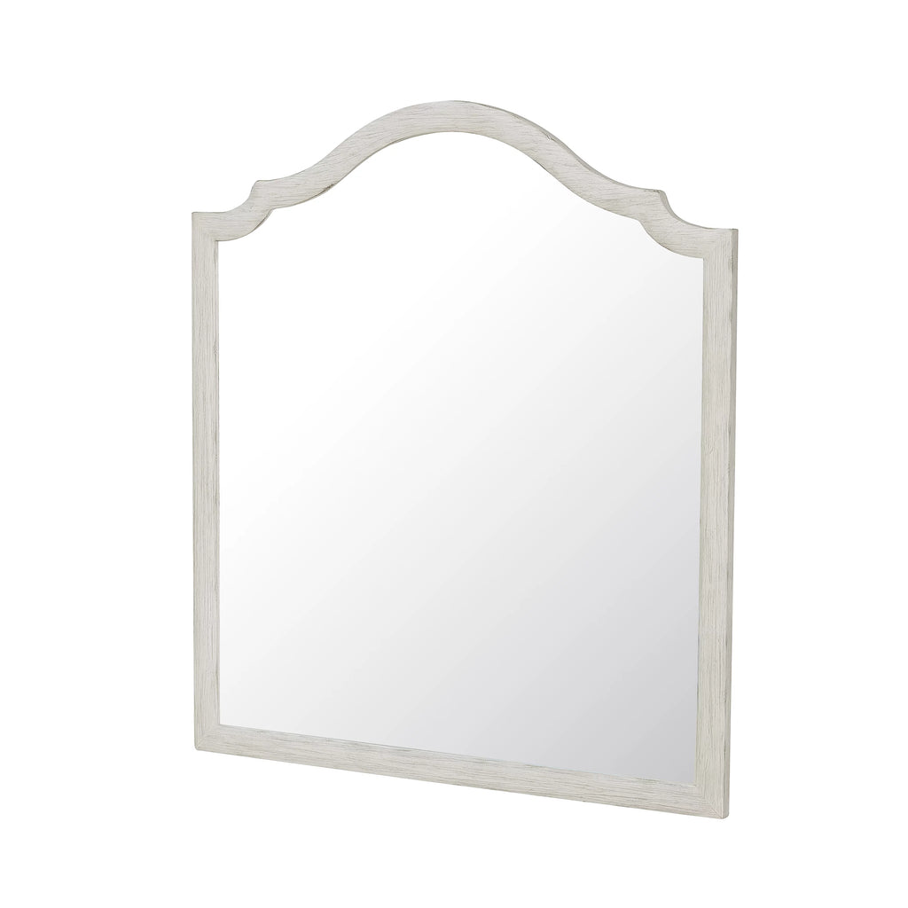 Shaped Wall Mirror in Driftwood White A33051