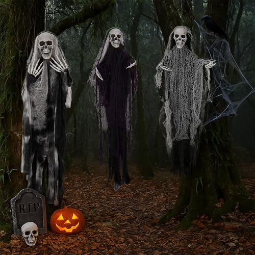 Hanging Skeleton Ghost Halloween Decoration R911678