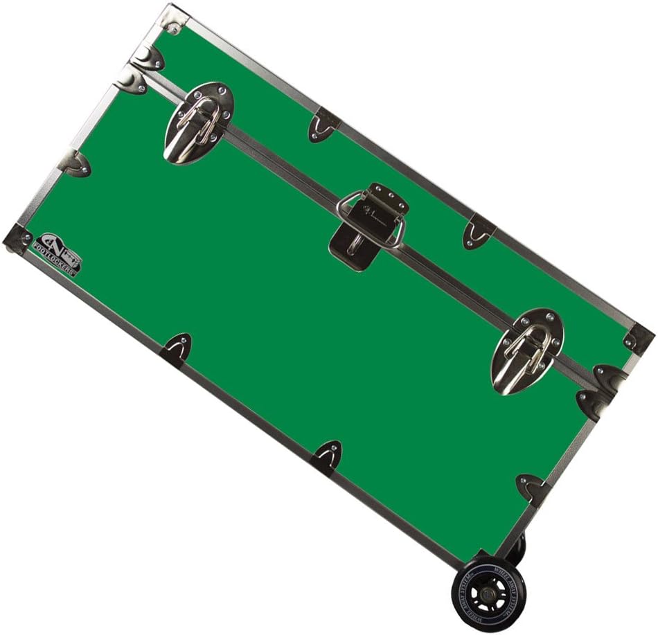 Lockable Trunk Footlocker with Wheels 32 x 18 x 16.5 Inches K53429