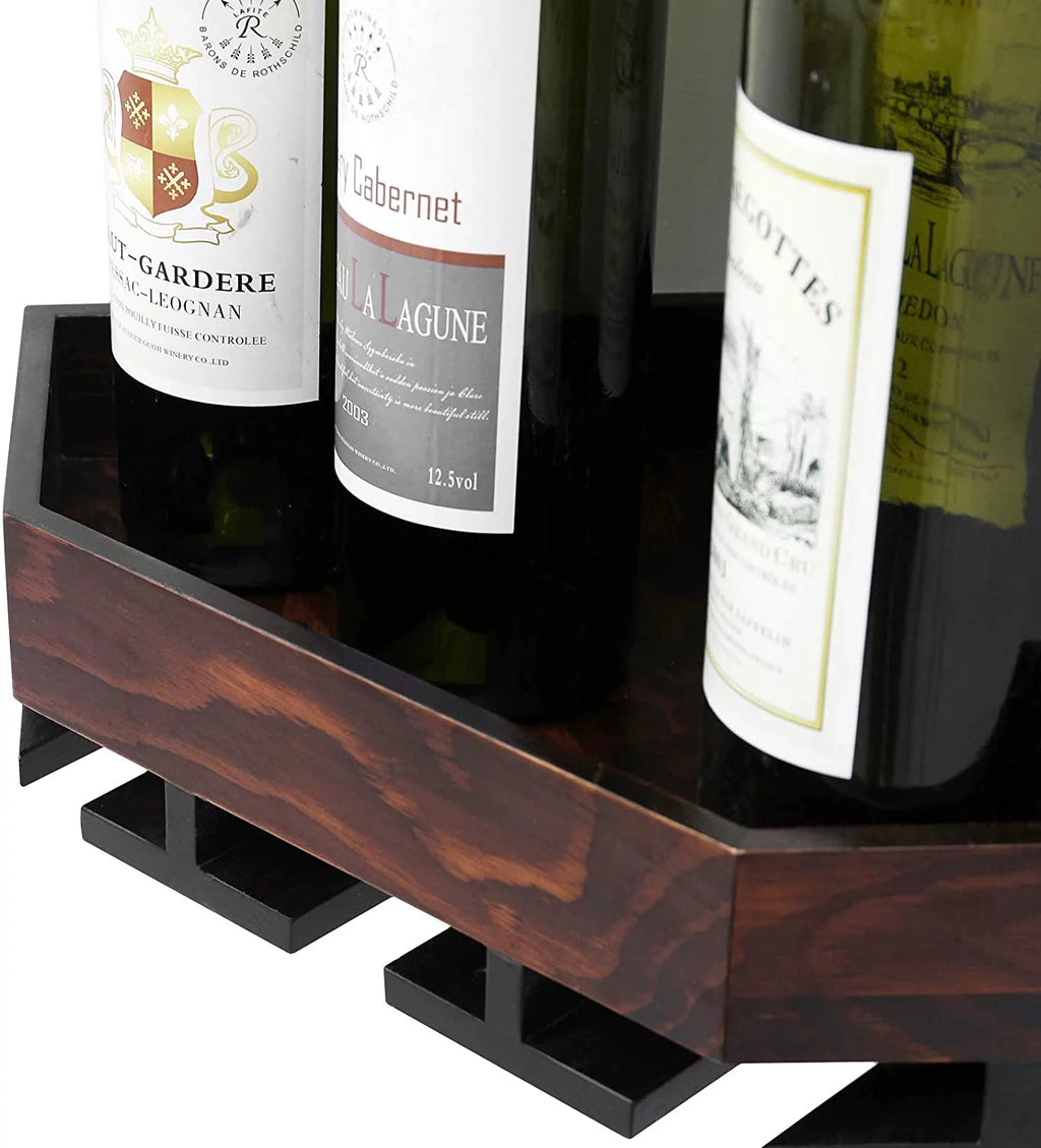 Rustic Wood Corner Floating Shelves Wine Rack 2 Pack F6835