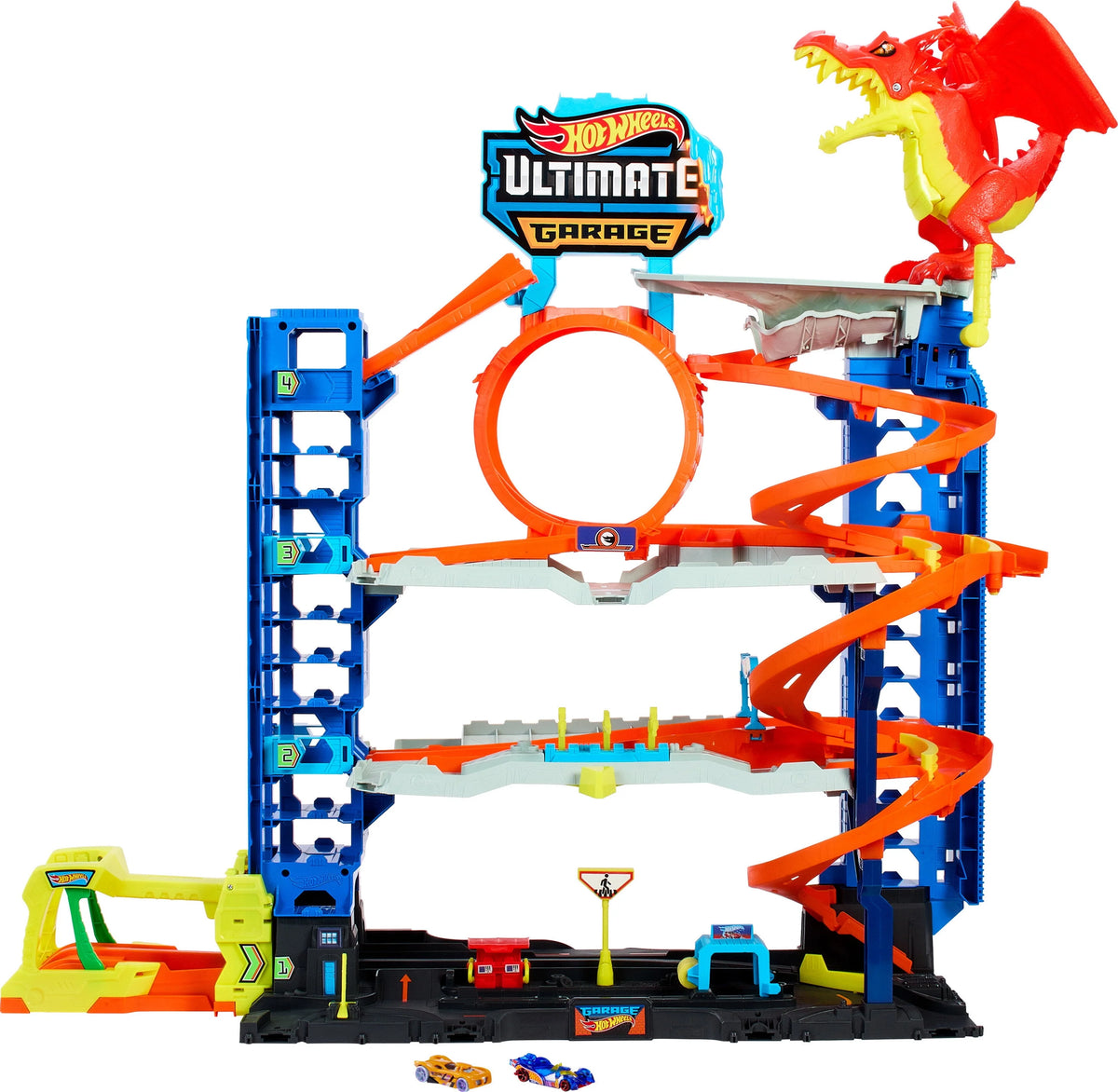 Toy Garage Playset with 2 Die-Cast Cars K85383