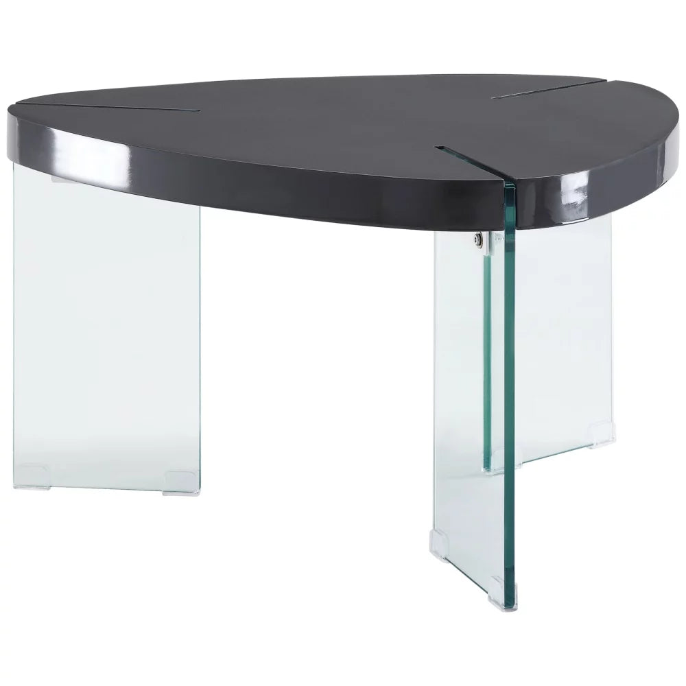 Gray High Gloss Clear Glass Coffee Table X2174