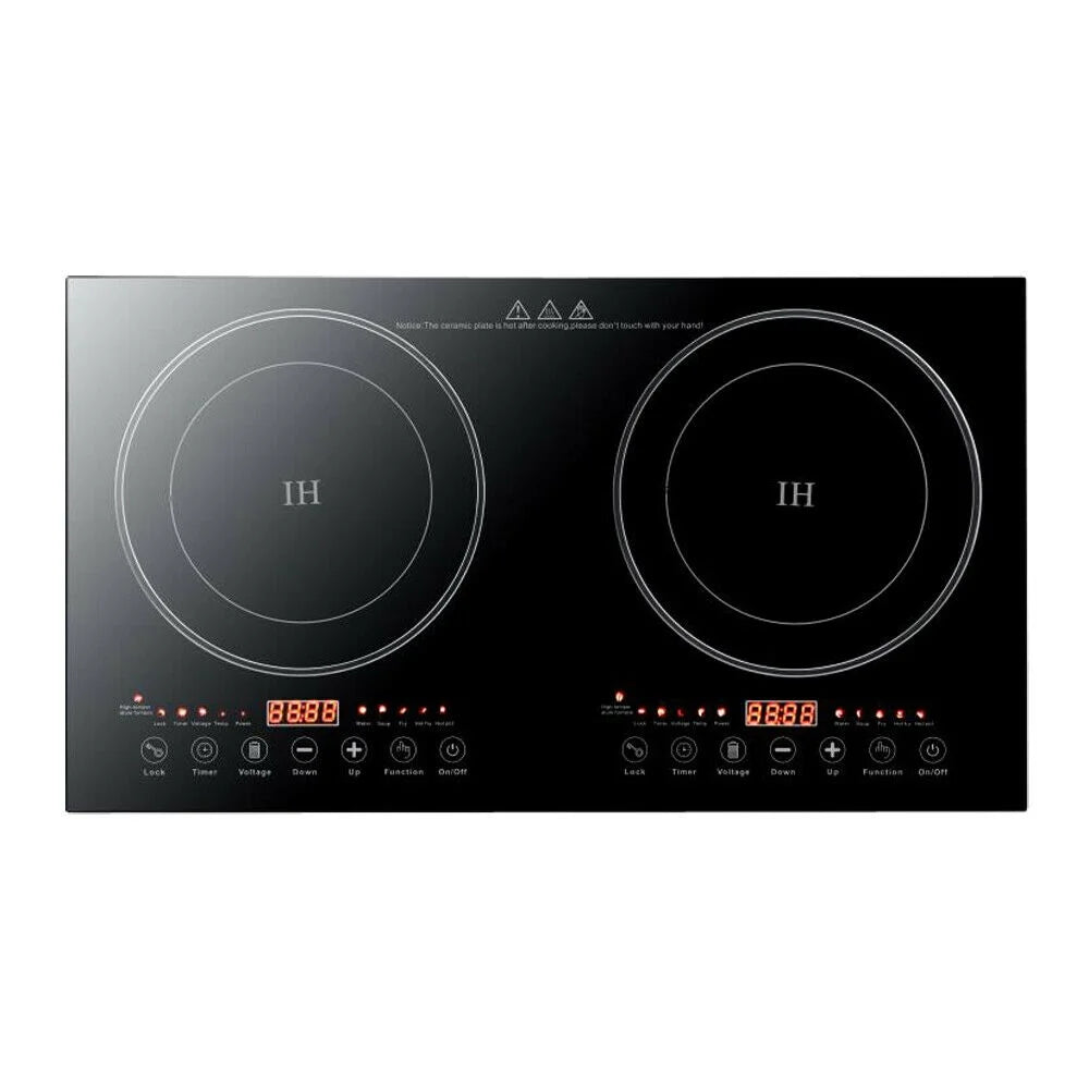 1200W Dual Burners Electric Cooktop Black W252548