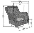 4-Piece Green Outdoor Wicker Swivel Chair Conversation Set X7637