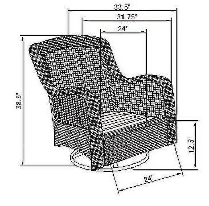 4-Piece Green Outdoor Wicker Swivel Chair Conversation Set X7637
