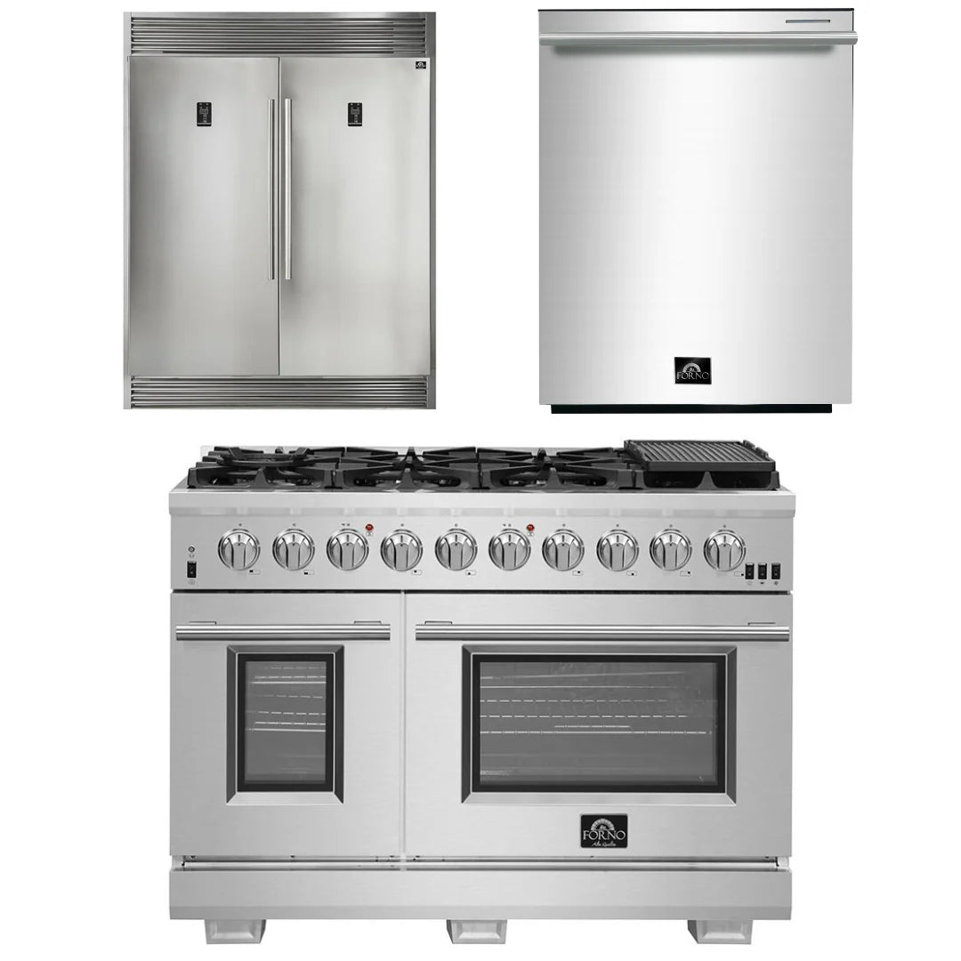48 Inch Pro Gas Range, Dishwasher, 60 Inch Refrigerator W810712