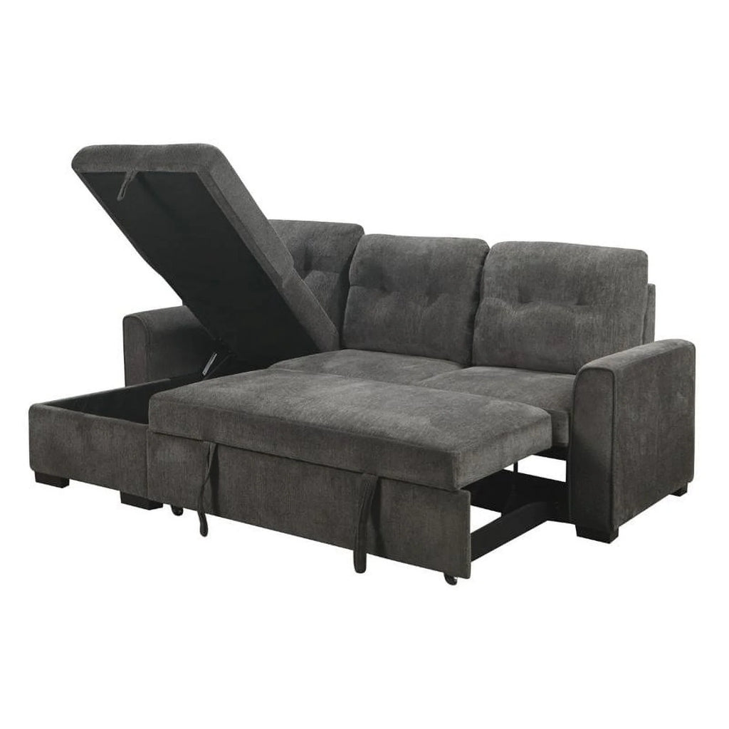 Dark Gray Chenille Reversible Sectional Z710029