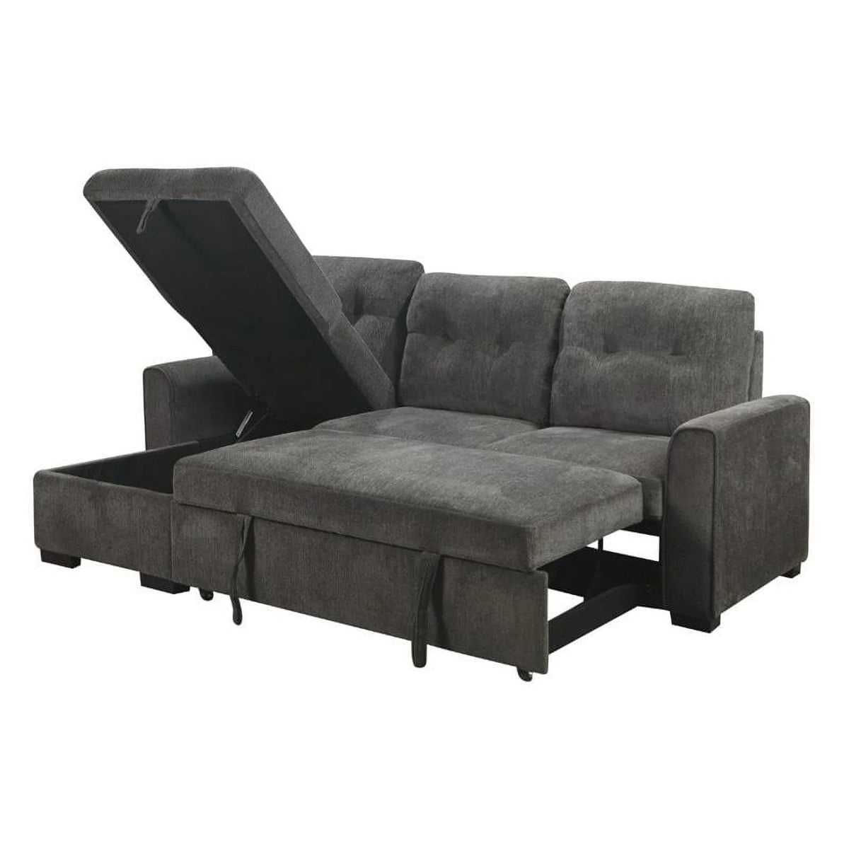Dark Gray Chenille Reversible Sectional Z710029