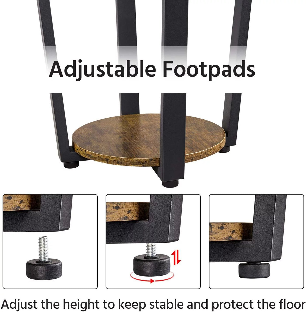 Round End Table with Storage Shelf O770