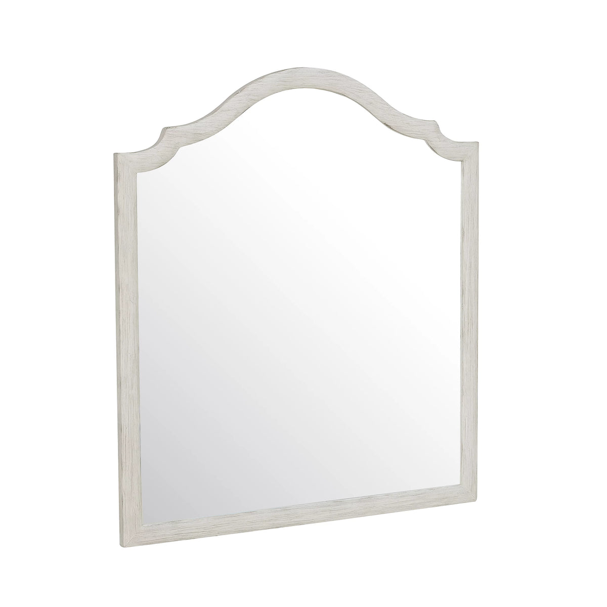 Shaped Wall Mirror in Driftwood White A33051