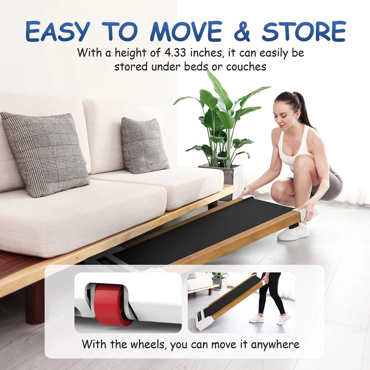 Walking Pad Treadmill 265 lbs Capacity with Remote Control T791