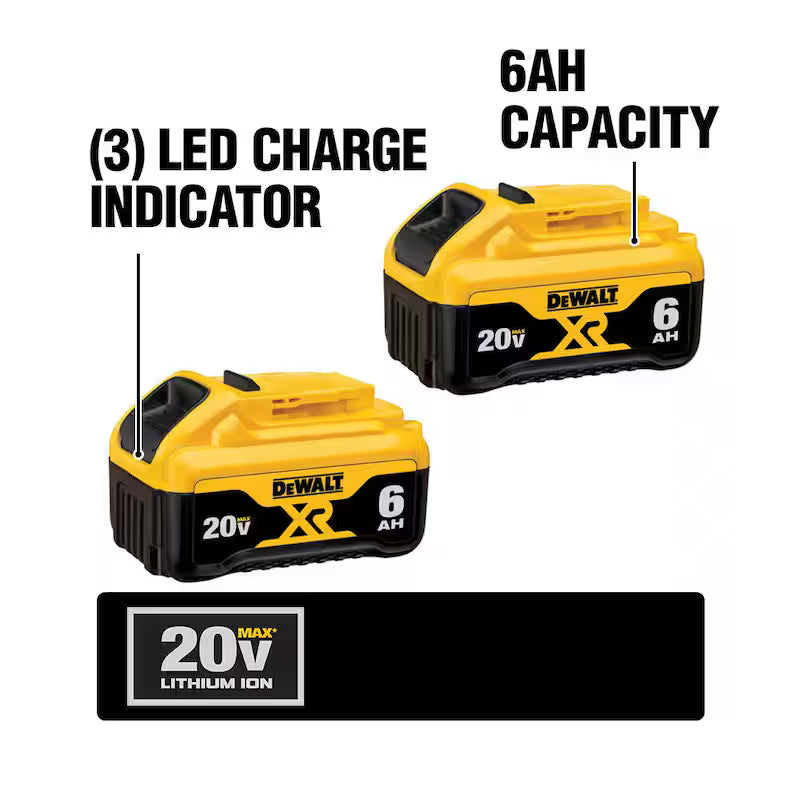 20V MAX XR Lithium-Ion 6.0Ah Battery Pack 2 Pack D912
