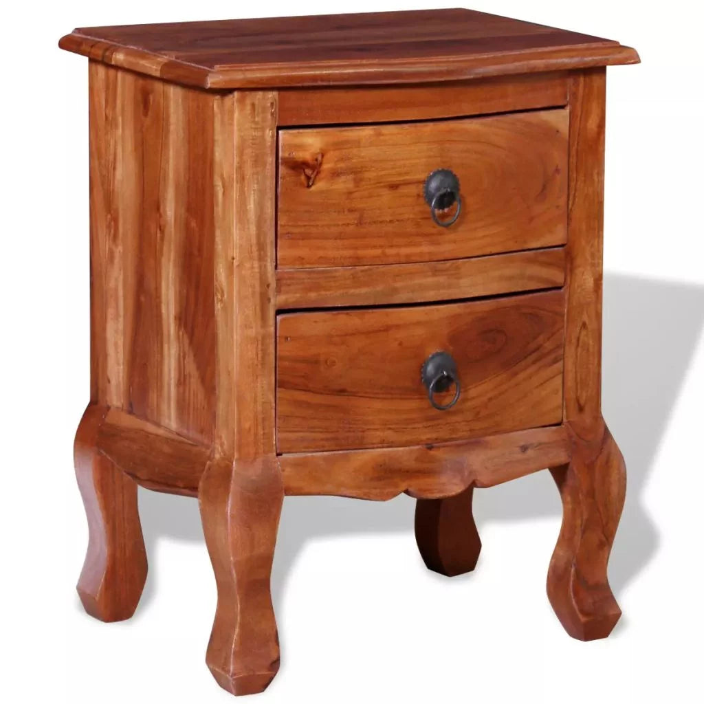 Nightstand with Drawers Acacia Wood F8366