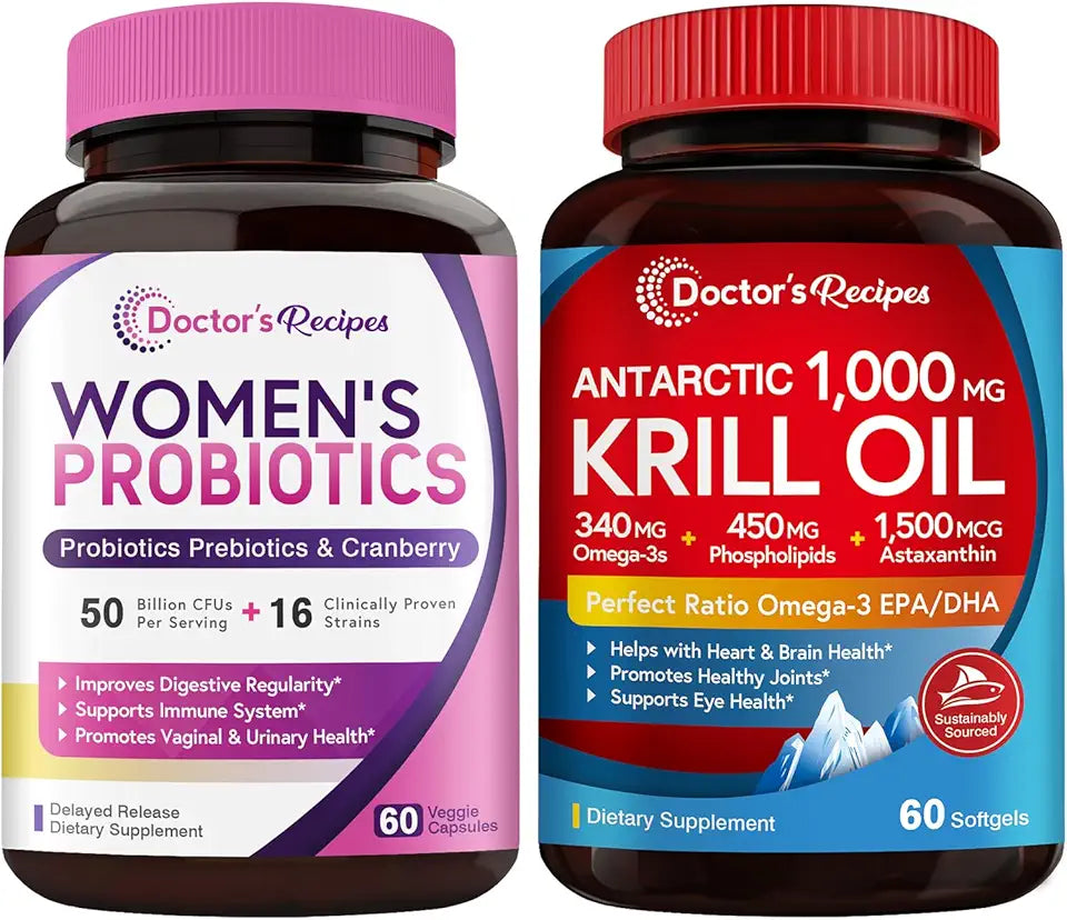 Probiotics & Antarctic Krill Oil 60 Capsules & 60 Softgels G94066